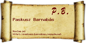 Paskusz Barnabás névjegykártya