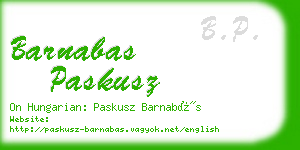 barnabas paskusz business card